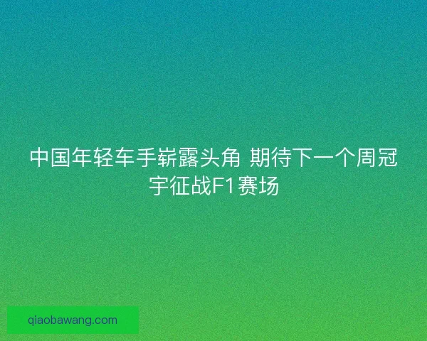 中国年轻车手崭露头角 期待下一个周冠宇征战F1赛场
